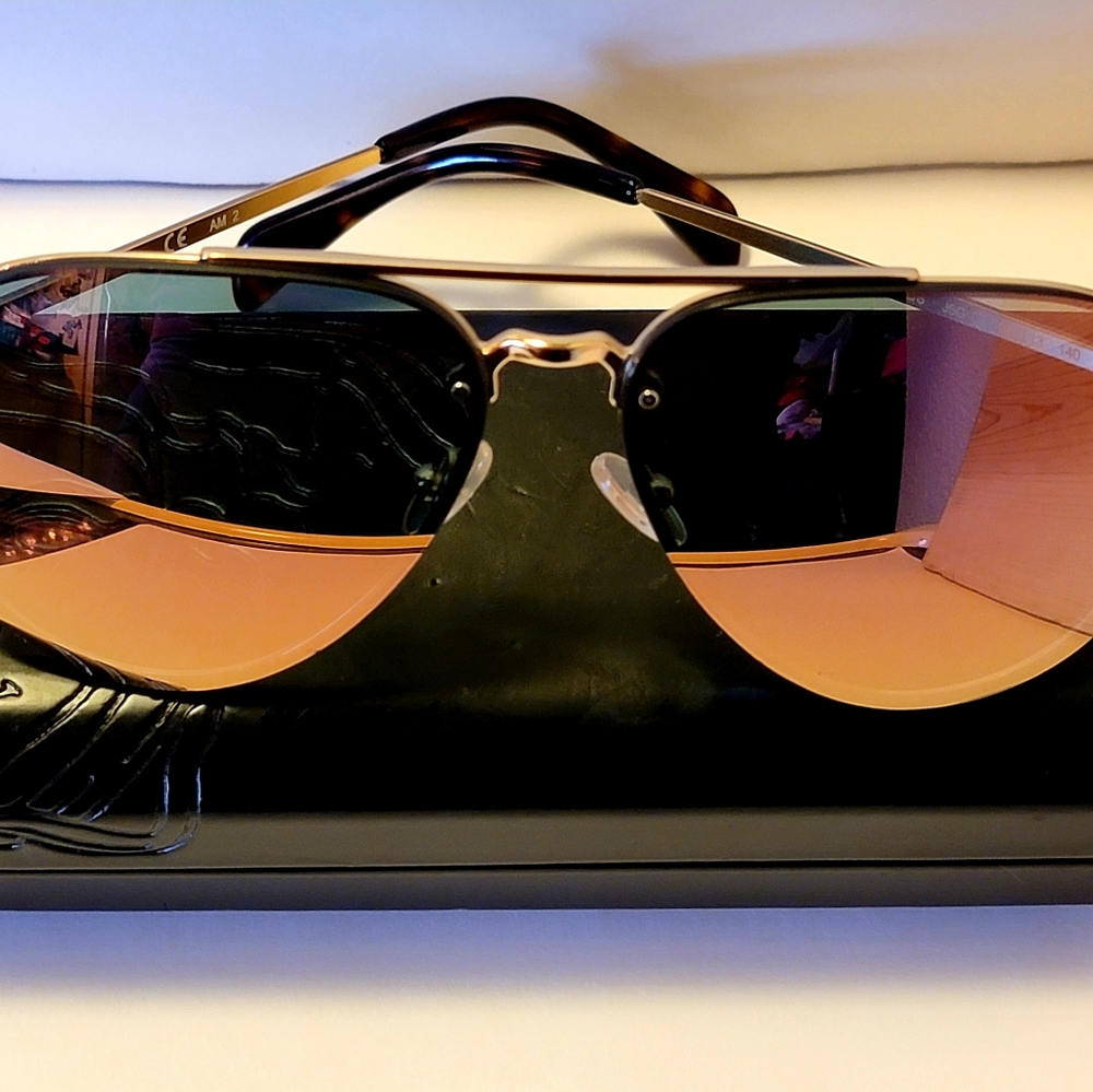 Celine Rose Gold Mirrored Aviator Sunglasses